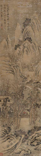 黎简（1747～1799） 深山访友 立轴 设色绢本