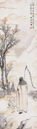 汪镛（1729～1804） 苏武牧羊 立轴 设色纸本