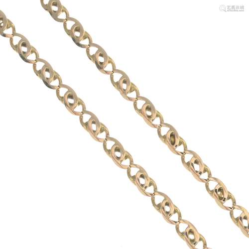 (23228) A fancy-link chain.Stamped 750.Italian marks.Length 56cms.