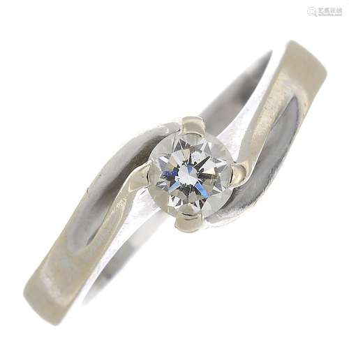 (23540) A diamond single-stone ring.Estimated diamond weight 0.30ct,