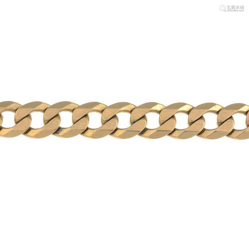 (23668) A 9ct gold curb-link bracelet.Hallmarks for Sheffield, 2000.Length 21.5cms.