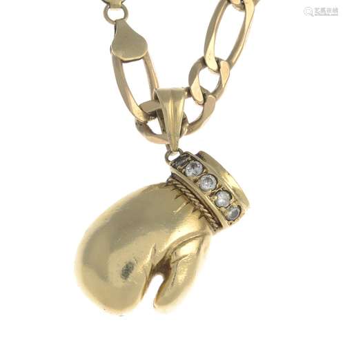 (54836) A cubic zirconia box glove pendant,