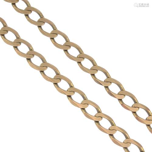 (54952) A 9ct gold curb-link chain.AF.Hallmarks for Sheffield.