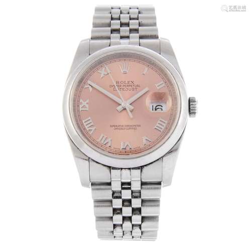 (23612) ROLEX - a gentleman's Oyster Perpetual Datejust bracelet watch.