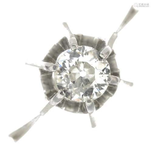 An old-cut diamond single-stone ring.Estimated diamond weight 0.60ct,