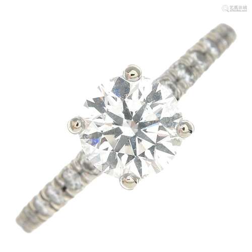 A diamond single-stone ring,