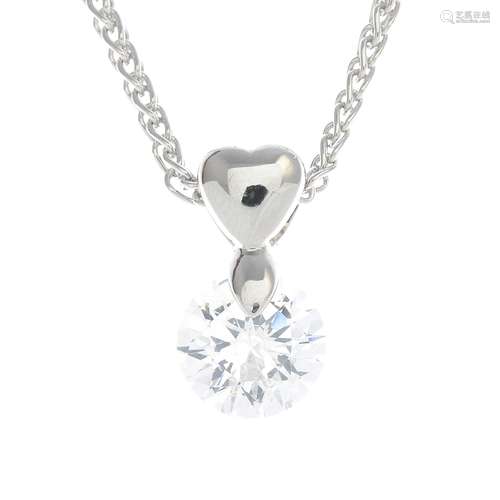 An 18ct gold cubic zirconia pendant,