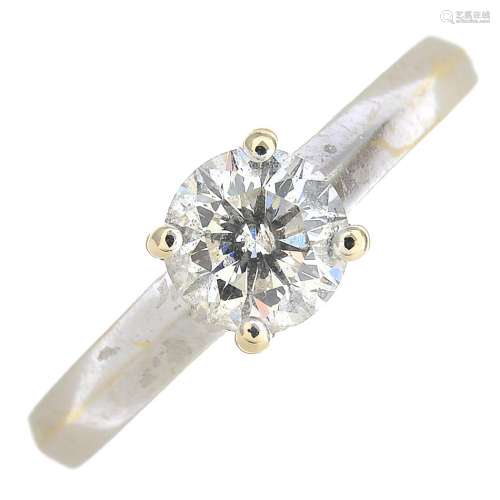 An 18ct gold single-stone diamond ring.Diamond laser inscribed 'LEO F6H31124',