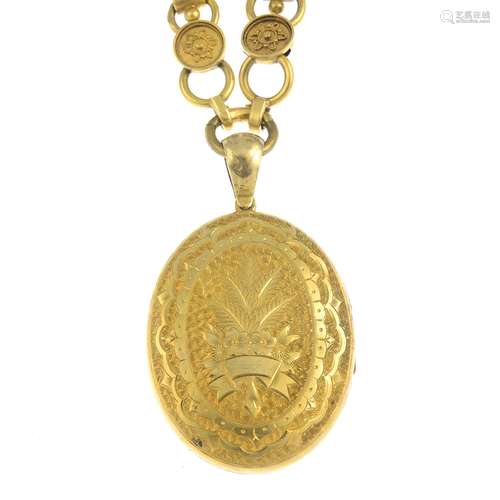 A late 19th century gold locket,