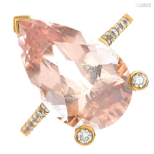 A 9ct gold morganite and diamond dress ring.