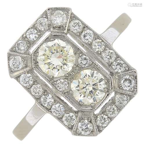 A diamond dress ring.Estimated total diamond weight 0.75ct,