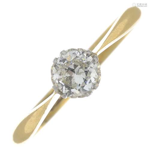 A brilliant-cut diamond single-stone ring.Estimated diamond weight 0.30ct,