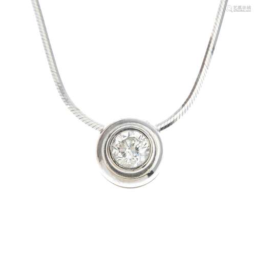 An 18ct gold brilliant -cut diamond pendant,