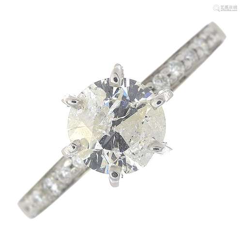 A 14ct gold diamond ring,