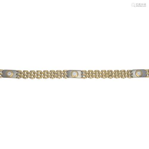 A diamond bracelet.Estimated total diamond weight 0.60ct,