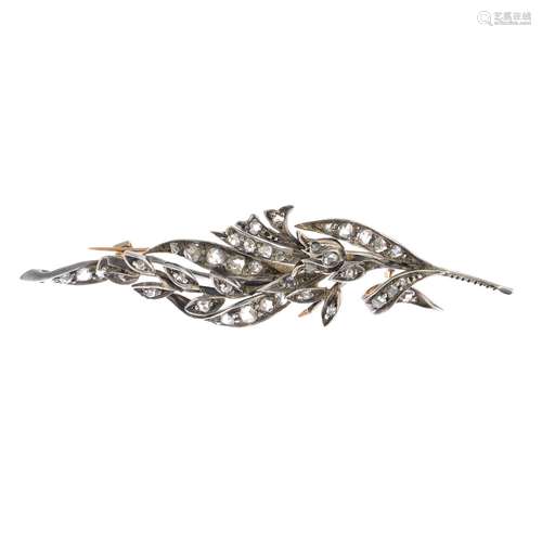 A mid 20th century diamond spray brooch.