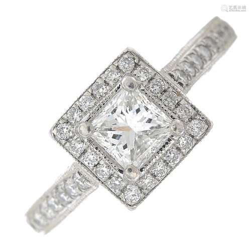 A platinum diamond cluster ring,