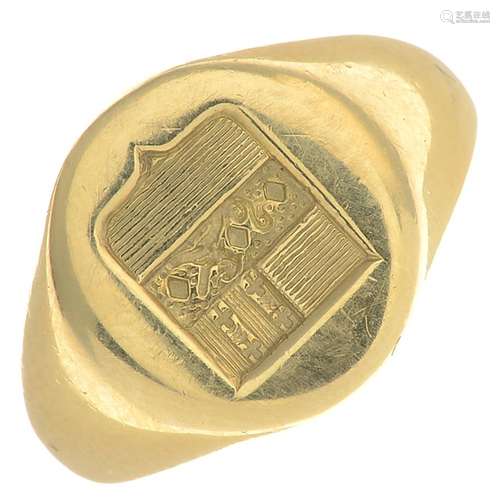 A signet ring.Ring size K.