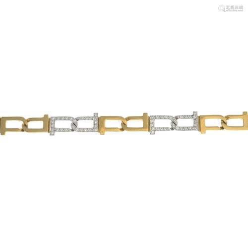 A diamond bracelet.Estimated total diamond weight 1ct.Length 17.5cms.