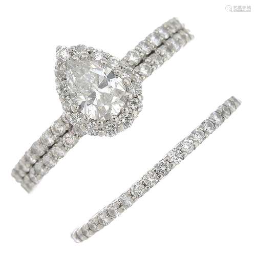 A platinum diamond cluster ring,