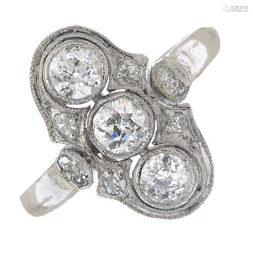 A diamond dress ring.Estimated total diamond weight 0.60ct,