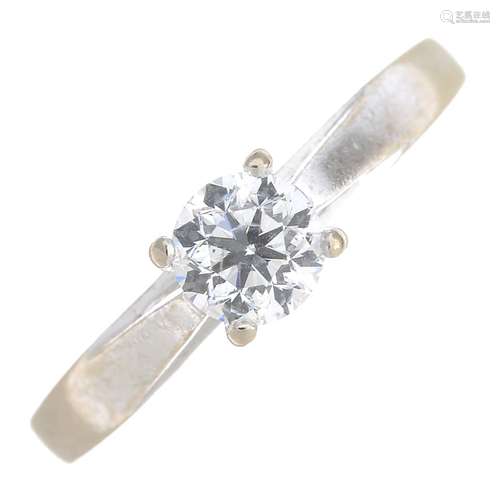 An 18ct gold diamond single-stone ring.