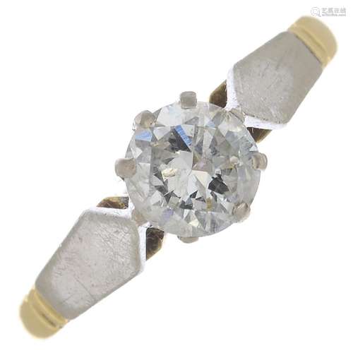 A brilliant-cut diamond single-stone ring.Estimated total diamond weight 0.55ct,