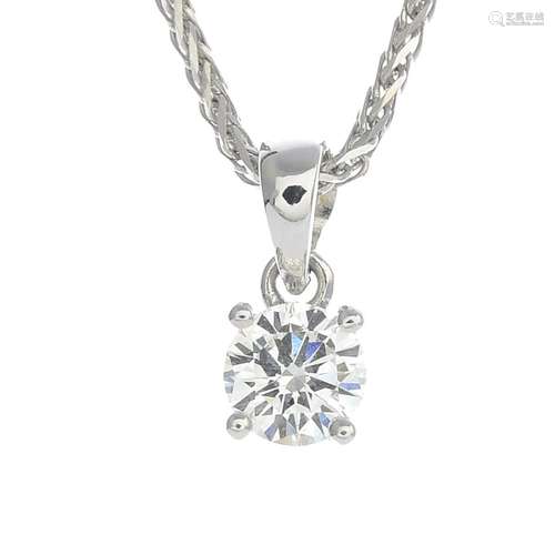 An 18ct gold brilliant-cut diamond pendant,