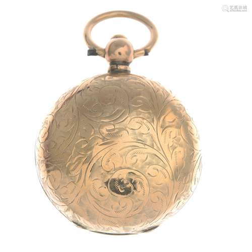 An early 20th century 9ct gold coin holder.Stamped 375.Length 4.7cms.