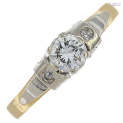 A brilliant-cut diamond single-stone ring.Estimated total diamond weight 0.50ct,