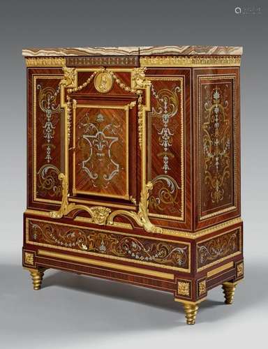 Cabinet en marqueterie Boulle de laiton et étain s…