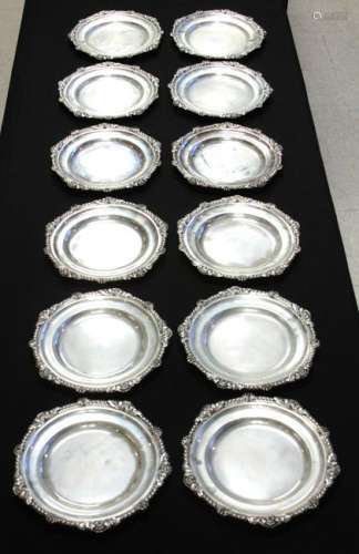 SET OF (12) SILVER PLATES, 288 OZT
