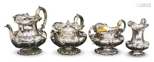 EARLY 19TH C. LONDON STERLING TEA SERVICE SET