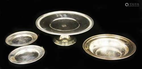 LOT OF (4) STERLING SILVER PLATEAU PLATES