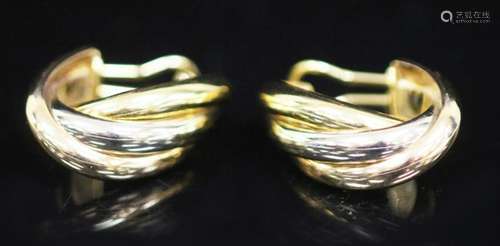 18KT LADYS EARRINGS, 21.5 GRAMS