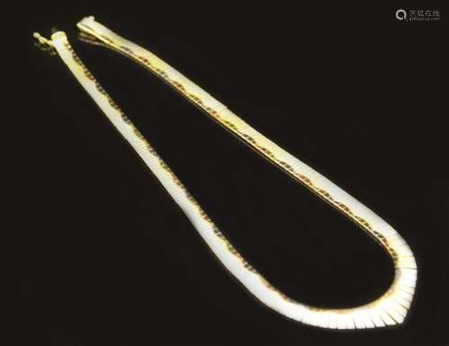 LADYS 14KT THREE TONE NECKLACE, 27 GRAMS