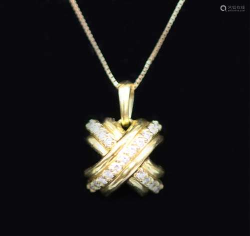 TIFFANY & CO. 18KT DIAMOND PENDANT W/ CHAIN