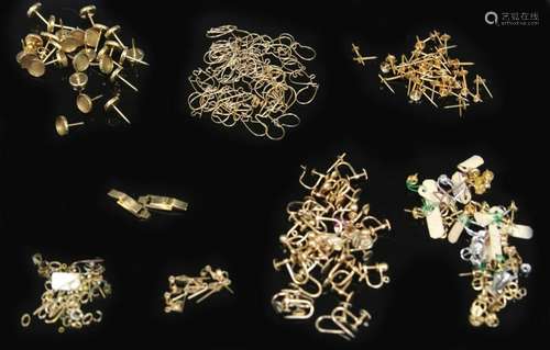 LOT OF 14KT JEWELRY, EARRING BACKINGS- 101 GRAMS