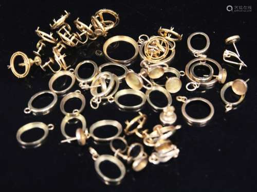 LOT OF 14KT BACKINGS, MISC.- WEIGHT- 53.5 GRAMS
