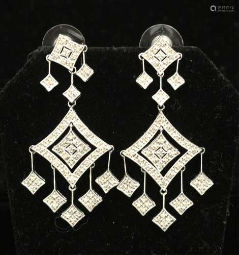 14KT WHITE GOLD AND DIAMOND EARRINGS