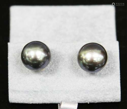 14KT YELLOW GOLD TAHITIAN PEARL EARRINGS