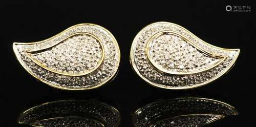 14KT WHITE GOLD TEAR SHAPED DIAMOND EARRINGS