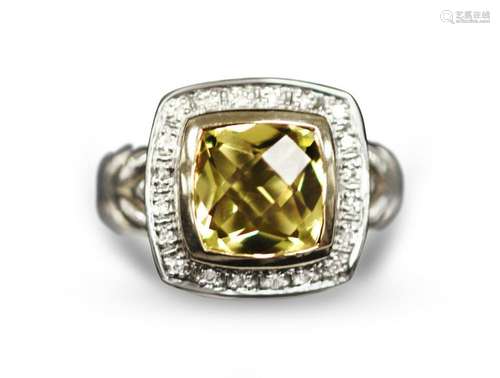 LADYS GREEN TOURMALINE 14KT RING