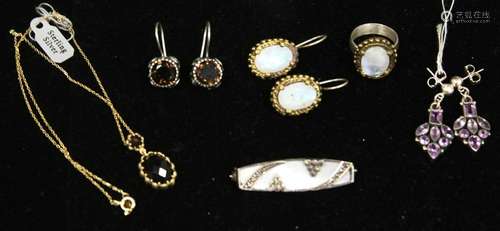 LOT OF (4) SETS PENDANTS, EARRINGS  AND RINGS