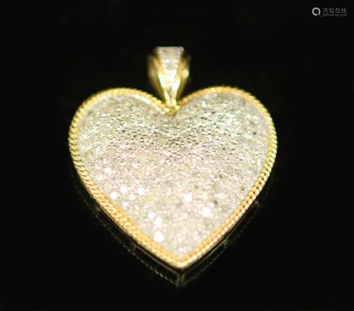 LADYS DIAMOND PAVE 14KT HEART SHAPED PENDANT