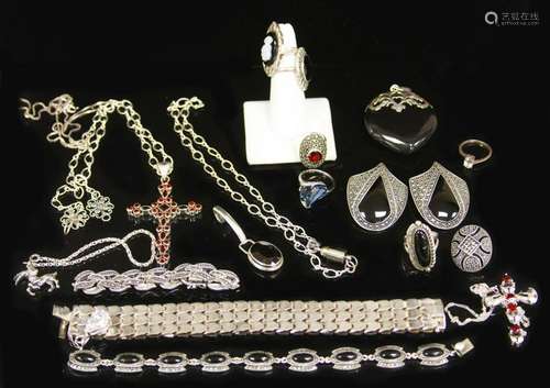 LOT OF (19) PCS. STERLING SILVER JEWELRY