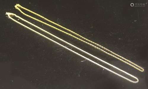 LOT OF (2) 14KT NECKLACES, 11 GRAMS