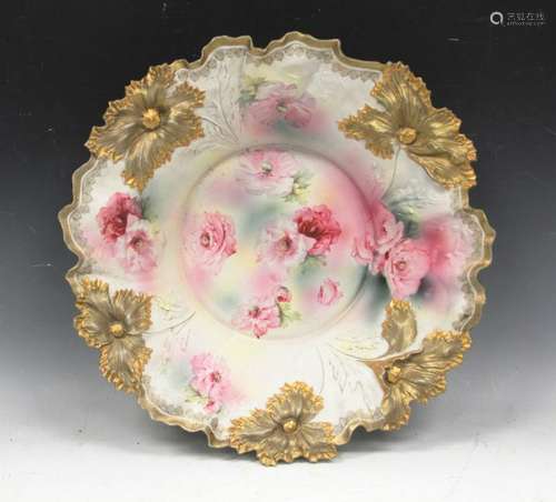 R.S. PRUSSIA PAINTED PORCELAIN BOWL, 1900'S