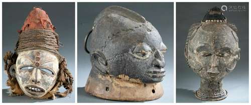 3 West African figural objects. 20th c.