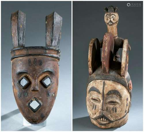 2 Nigerian Masks. 20th c.